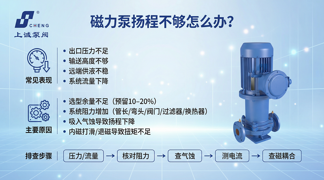 磁力泵揚程不夠怎么辦？如何判斷選型是否合理？